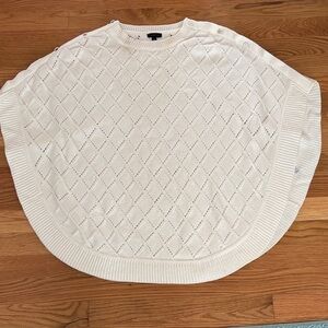 Talbots Women’s XS Ivory Diamond Knit Poncho